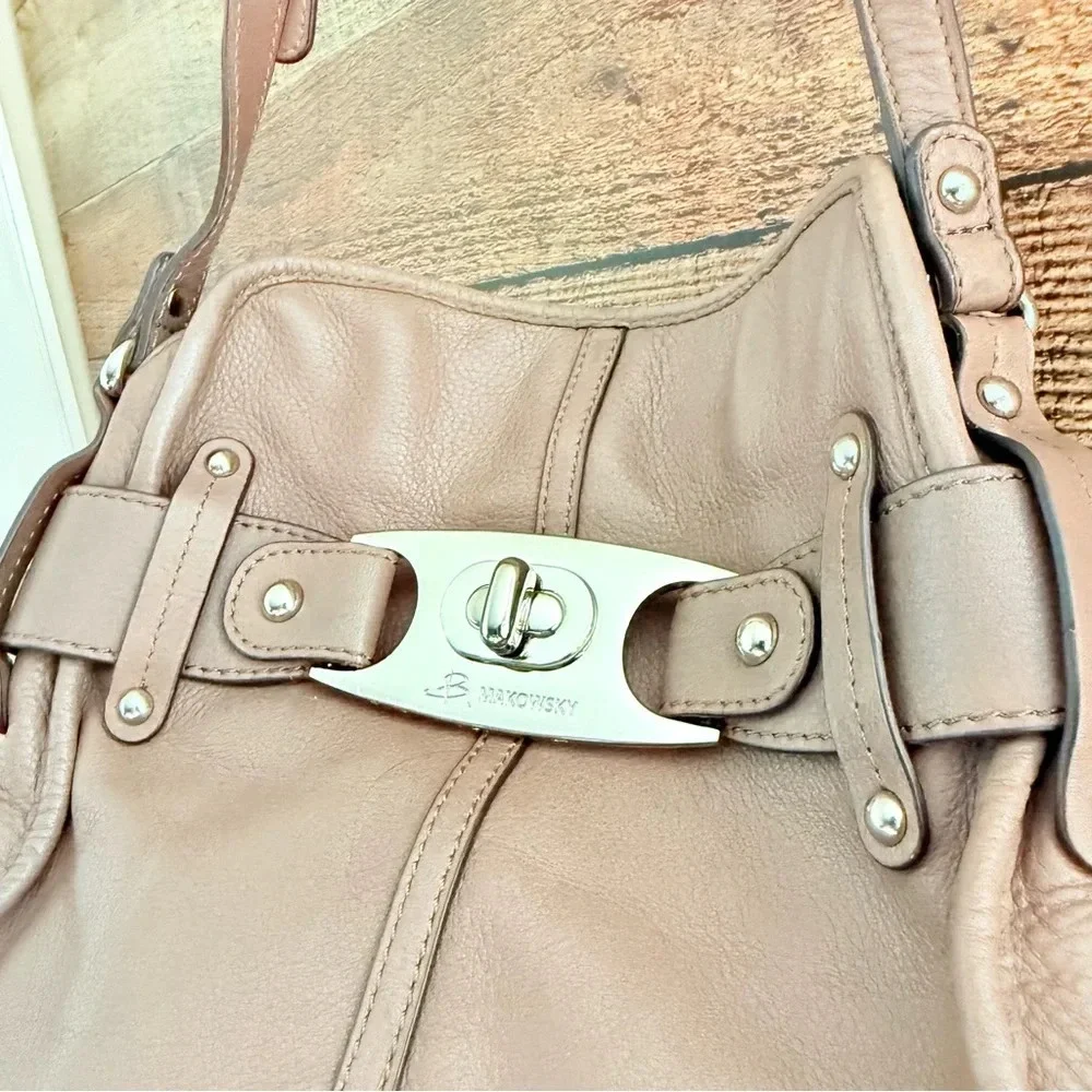 B. Makowsky Pebbled Leather Saddle Crossbody